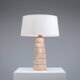 Geometric pyramid shaped travertine-onyx table lamp