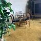 Round dining table with bamboo legs