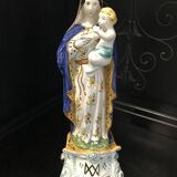 Virgin and child in earthenware of quimper early twentieth century