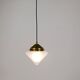 Up to 7 Art Deco brass pendant lights with conical glass shades, Vienna 1930s.