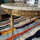 Neoclassical coffee table Louix XV in white marble and brass