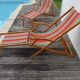Pair of deckchairs, bayadere fabric, 1970