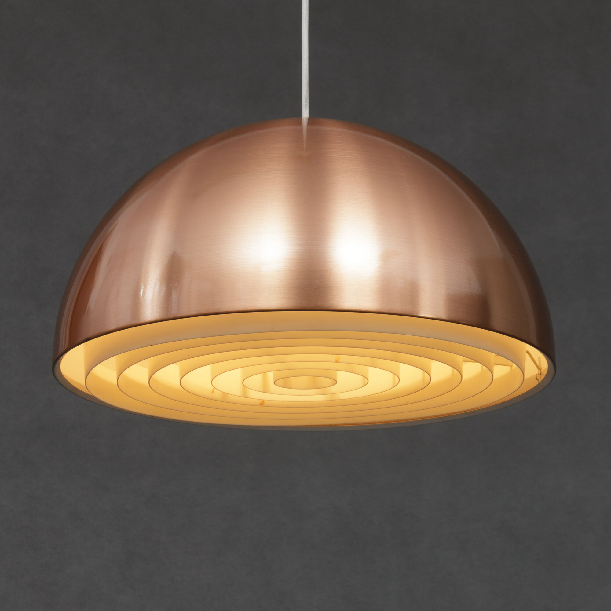 Pair of Danish copper hanging lamp