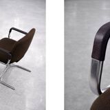 Pair of Vintage Mid-Century German Modern Fabric and Aluminium Chairs Mauser