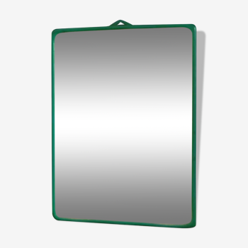 Miroir barbier  entourage plastique vert