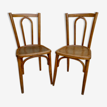 Paire de chaises de bistrot Luterma en bois courbé
