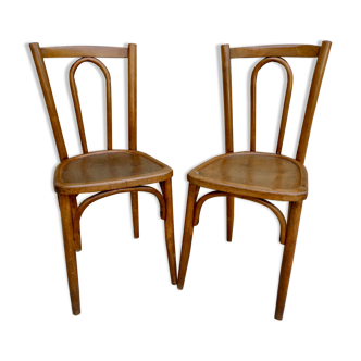 Paire de chaises de bistrot Luterma en bois courbé