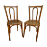 Pair of Luterma bistro chairs in curved wood