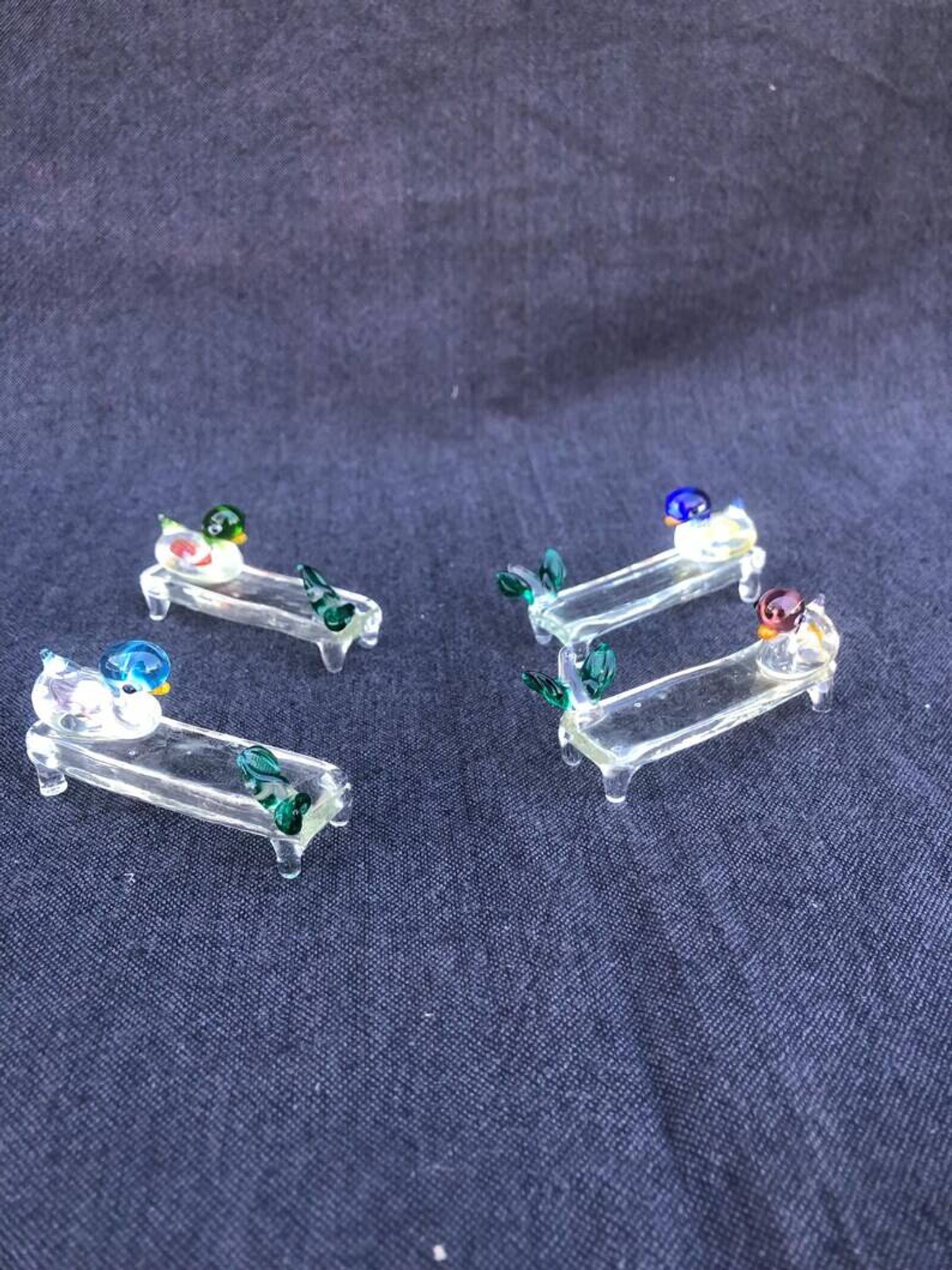 Set of Four Rare Vintage Murano Glass Knife Rests/Knife Holders, Italy, 1