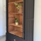Old library storage unit shelf cabinet curiosities vintage black linen