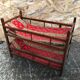 Old bunk bed doll wood + mattresses & cushions vintage fabric
