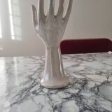 Iridescent white vintage bud vase