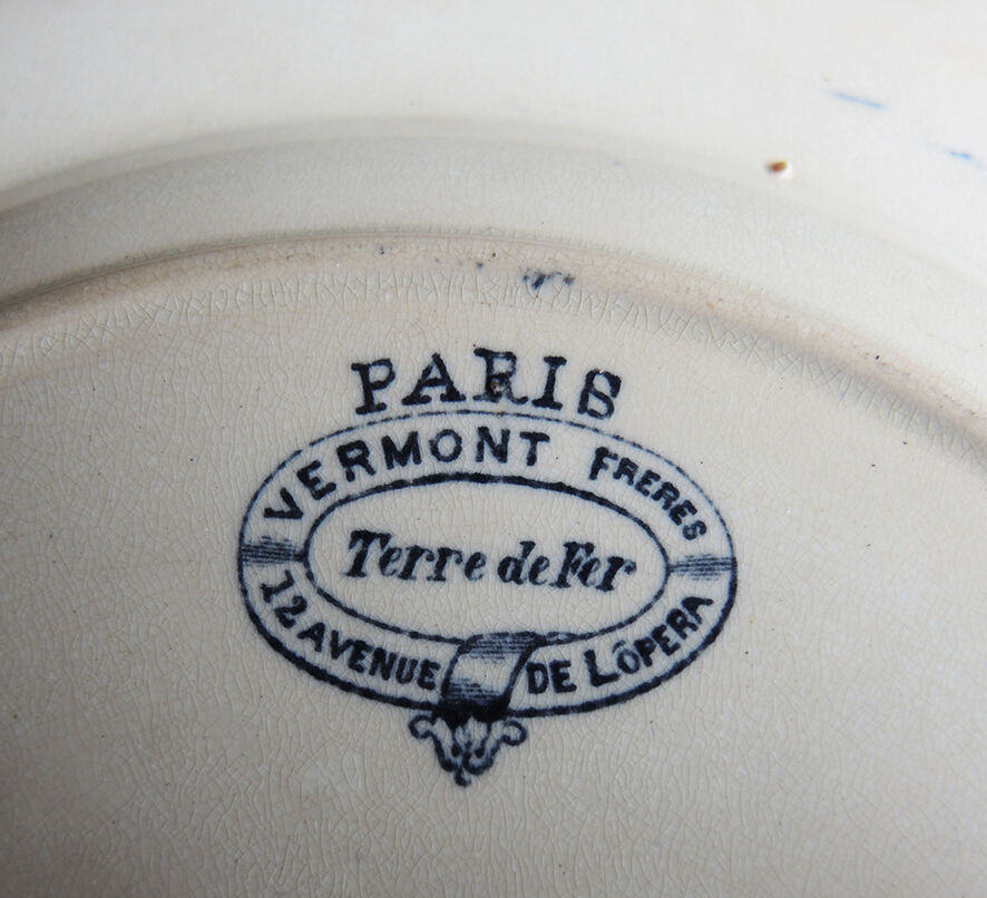 5 plates land of fire plates - signed Vermont Freres Paris