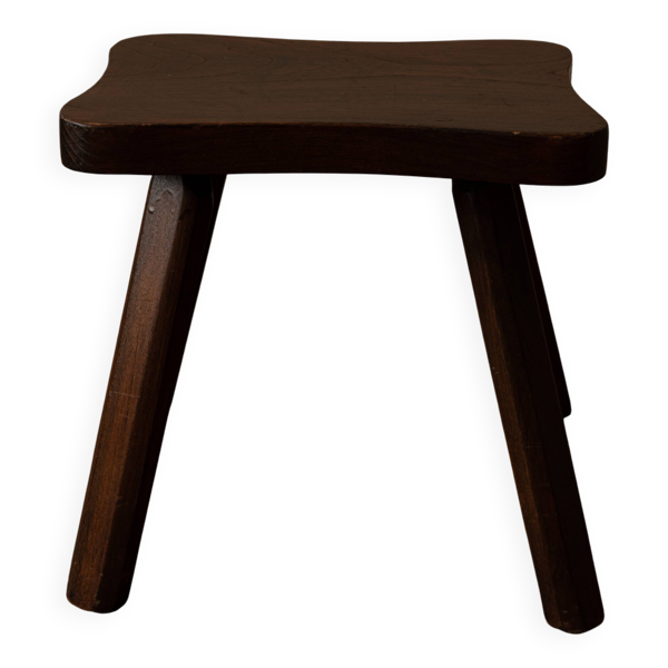 Tabouret en bois vintage de forme organique