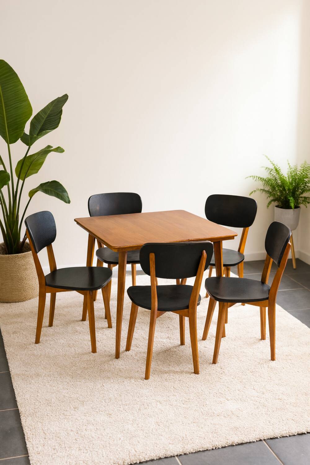 5 chaises vintage des années 60