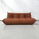 Togo sofa in thick cognac cowhide by Michel Ducaroy for Ligne Roset.