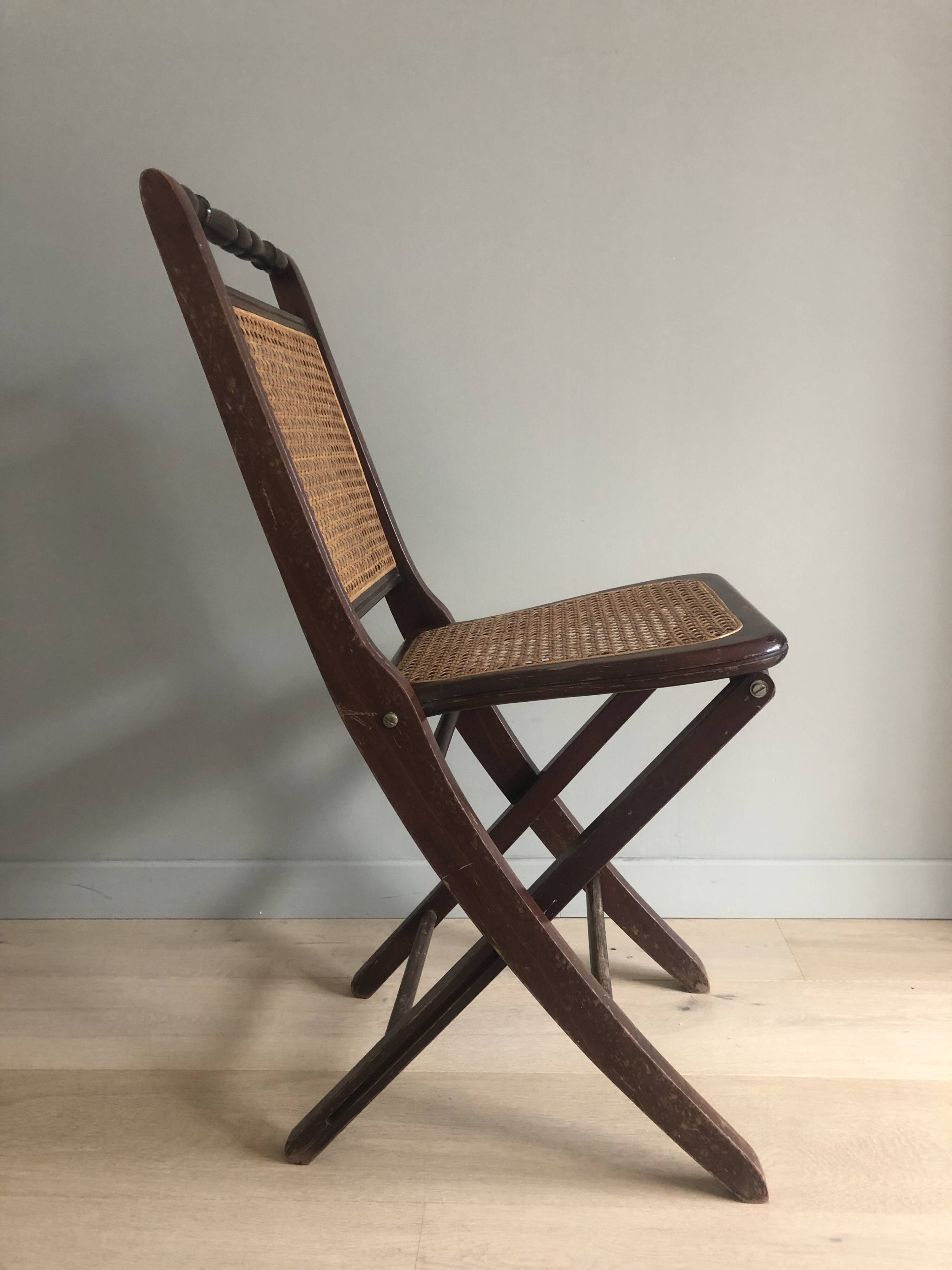Cane folding chair