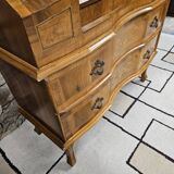 Scrétaire commode galbé marqueté