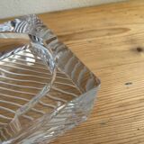 Square striped crystal ashtray / catchall J.G. Durand