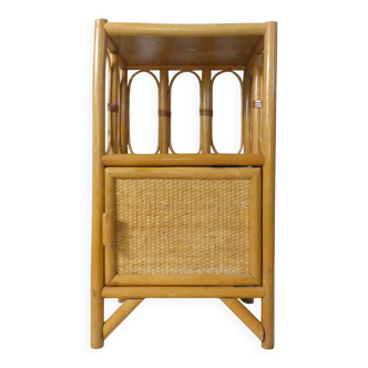 Vintage rattan bedside table