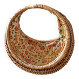 Handmade wicker half-moon picking basket