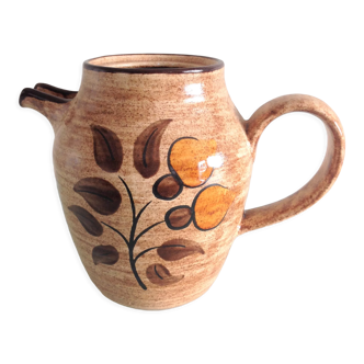 Beige pitcher in glazed ceramic from Salins vintage 60s-70s