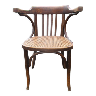 Fauteuil canné bois courbé