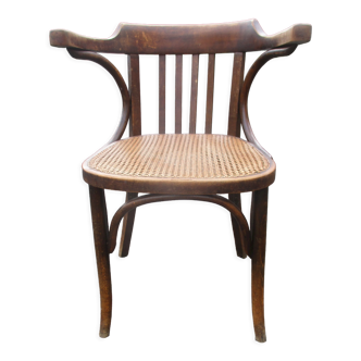 Canned bentwood armchair