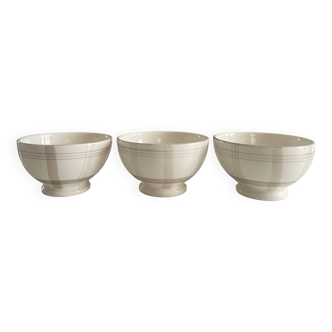 3 large Vichy bowls