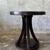 Circular tripod pedestal table with central base, coffee table 50x50x50