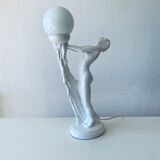 Lampe danseuse nue en céramique