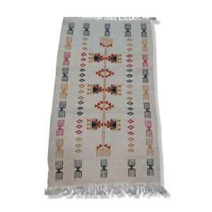 Tapis kilim blanc à
