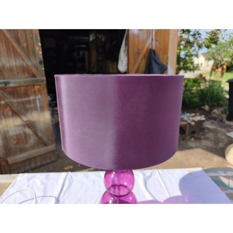 Lampe vintage en chrome et verre de couleur