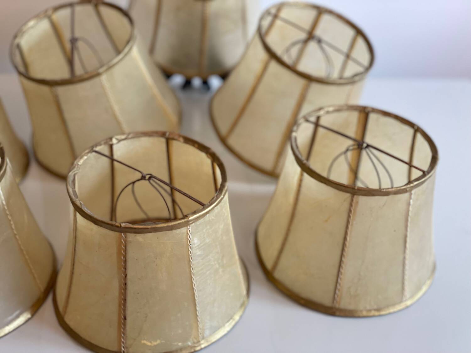 7 leather lampshades, 1960-1970