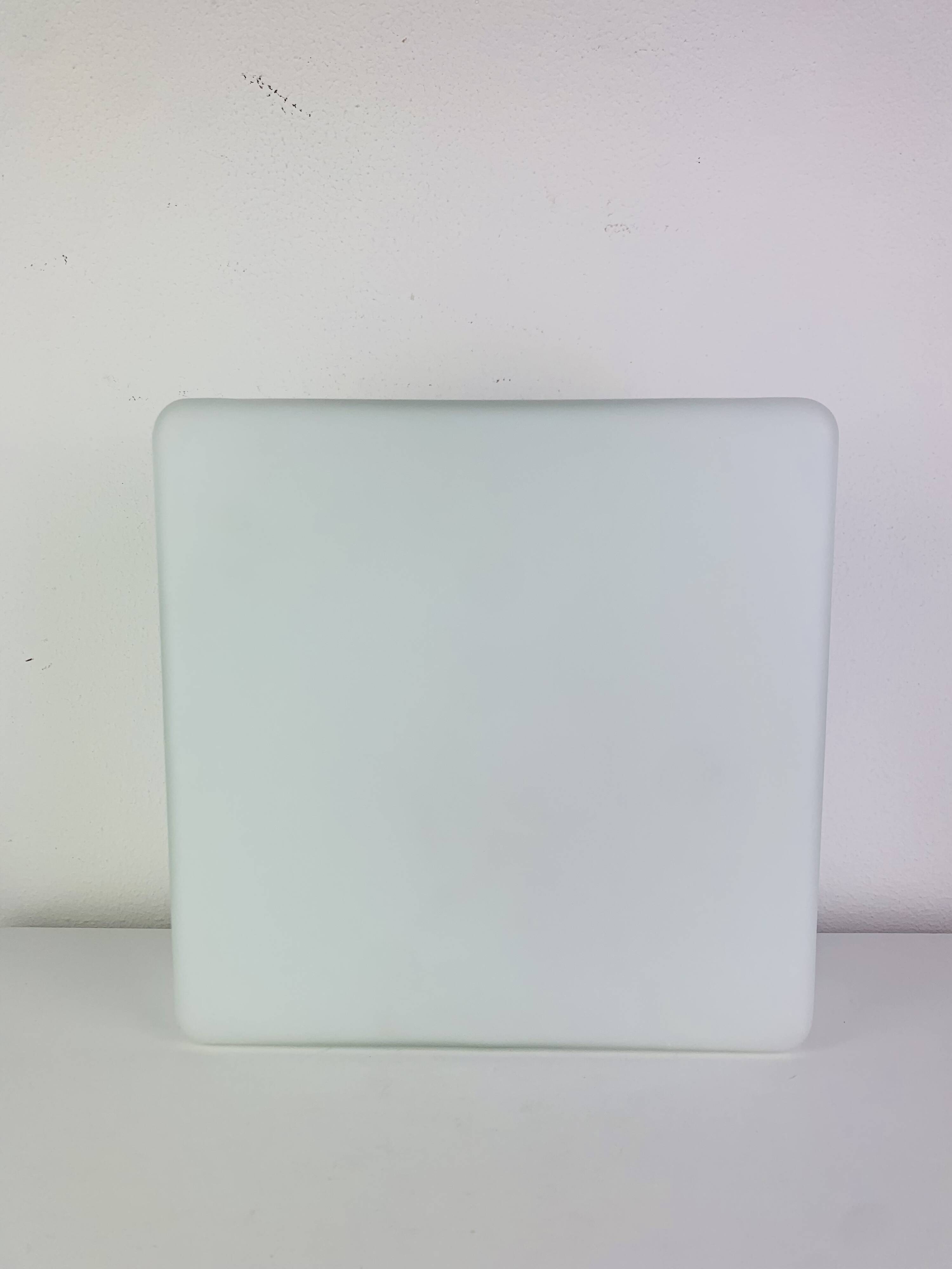 XL square opaline wall light, 1960s, vintage, ceiling light