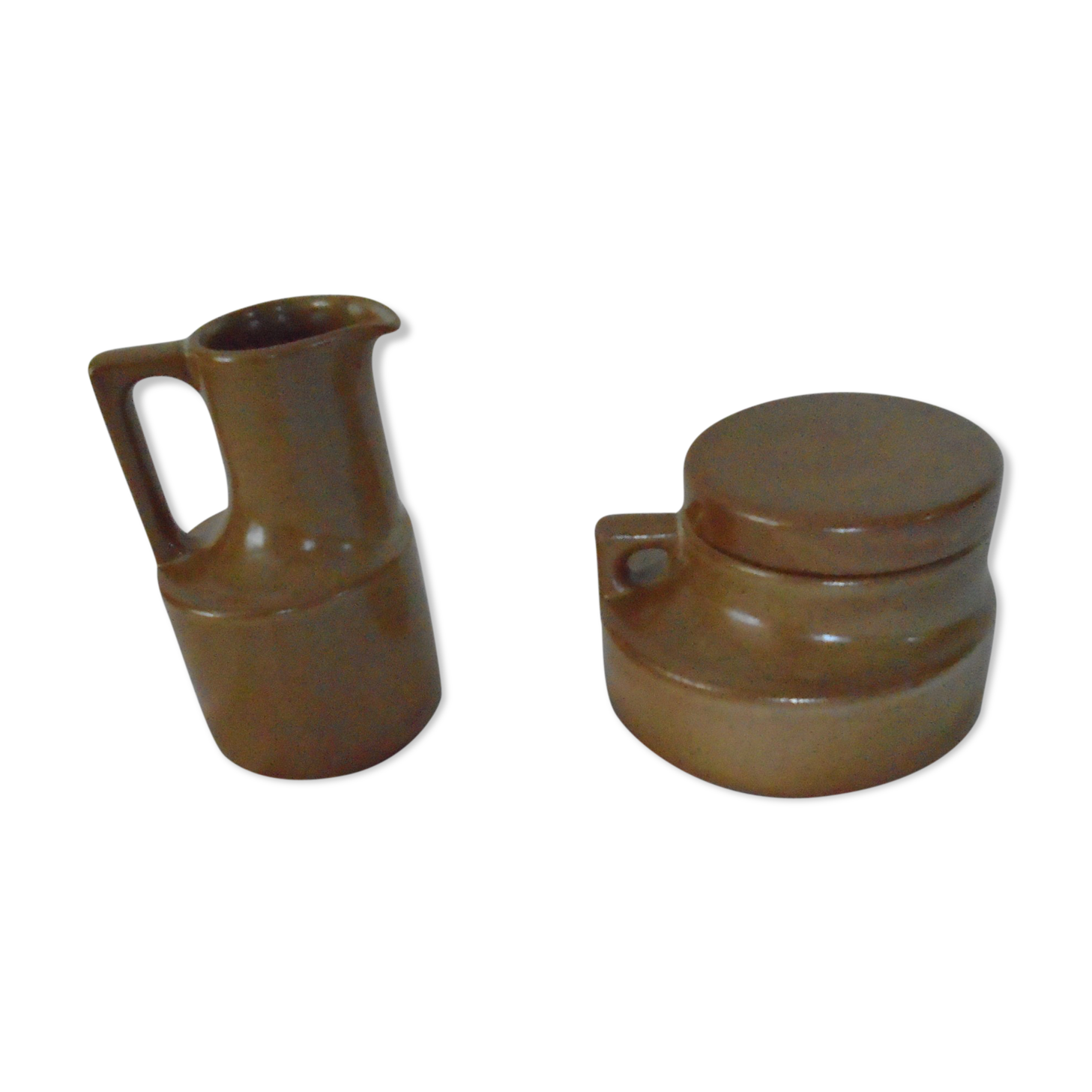 Pitcher pot and sugar pot in sandstone from Brenne france vintage