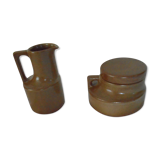 Pitcher pot and sugar pot in sandstone from Brenne france vintage