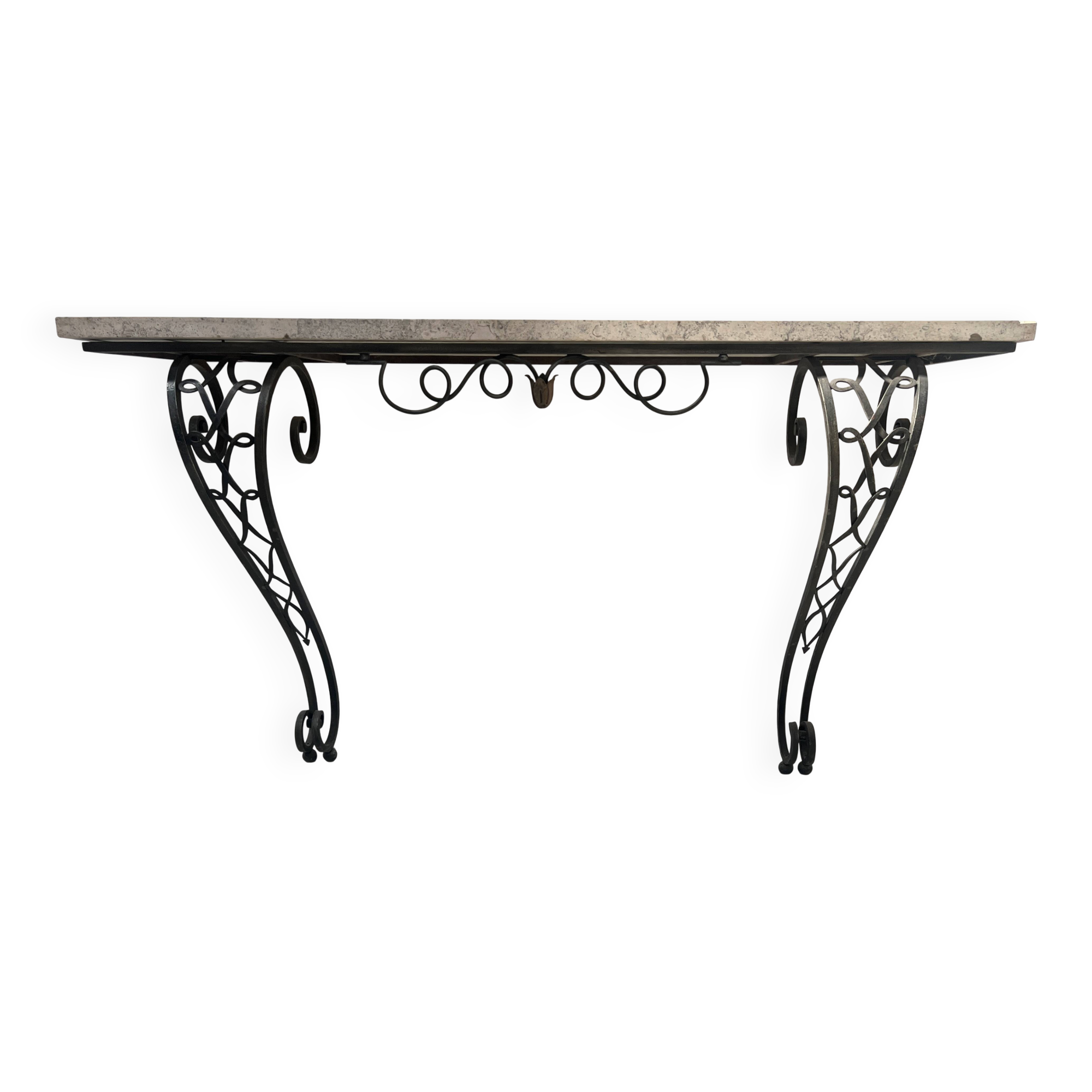 Console de style Art Déco en fer forgé martelé XX siècle