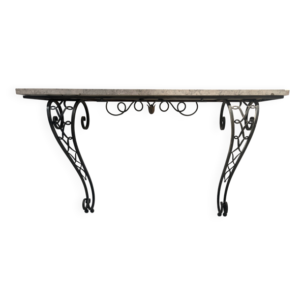 Console de style Art Déco en fer forgé martelé XX siècle