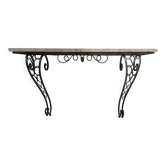 Console de style Art Déco en fer forgé martelé XX siècle