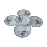 Lot de 5 assiettes à dessert Digoin Sarreguemines modèle Olga