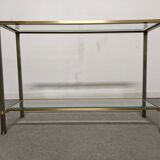 Glass and brass console from the 70s
