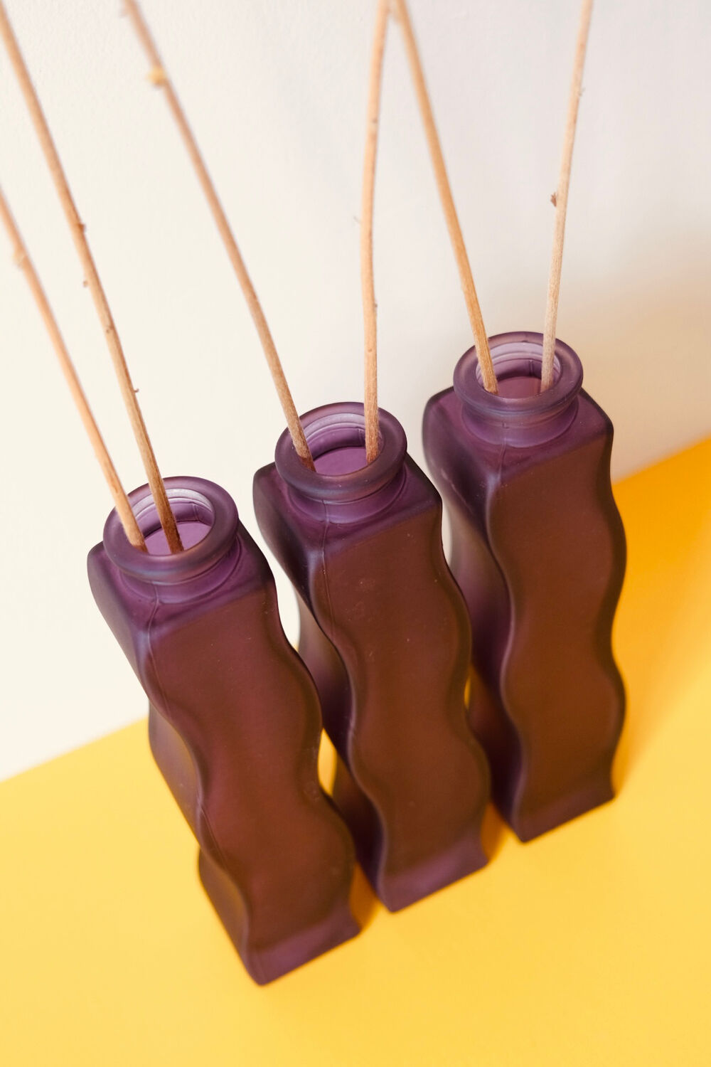 Set of 3 purple glass vases Ikea SKAMT