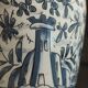 Handmade blue deco earthenware vase signed from Portugal