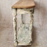 Console and white patinated mirror