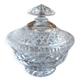 Glass candy box with diamond stopper