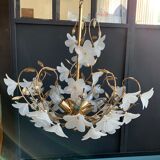 Vintage Murano glass flower chandelier
