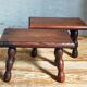 Pair of vintage solid turned wood footstools