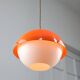 Space Age Italian Orange Plexiglass Pendant Lamp, 1970s
