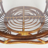 Rattan and glass coffee table